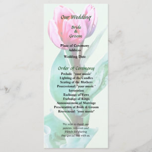 Shy Little Tulip Wedding Program Programme