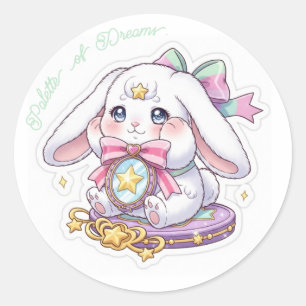 Shy Magic Bunny - Pastel Makeup Palette Kawaii 🐰✨ Classic Round Sticker