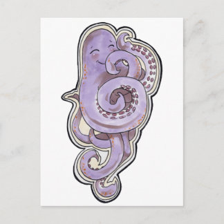Shy Octopus Postcard