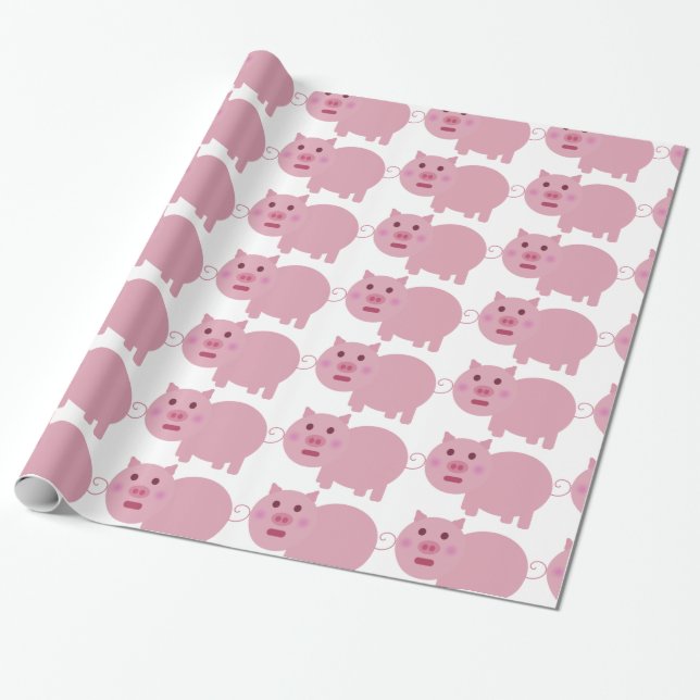 Shy Pig Wrapping Paper (Unrolled)