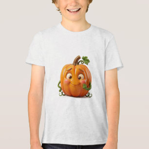 Shy Pumpkin Watercolor Art Tri-Blend Shirt
