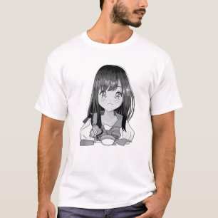 Shy School Girl - Cute Kawaii Anime - Japanese Aes T-Shirt