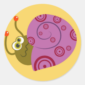 Shy Snail Classic Round Sticker