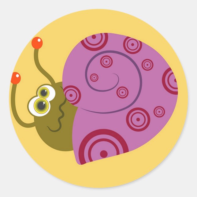Shy Snail Classic Round Sticker (Front)