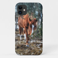 Shy Sorrel Mare and Branches Horse-lover Gift