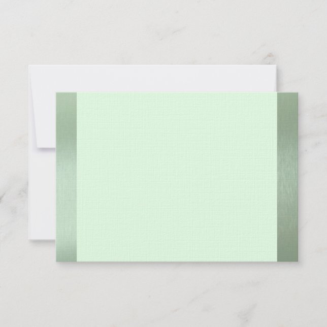 Shy Unicorn Green Metallic Flat Thank You Notes (Front)