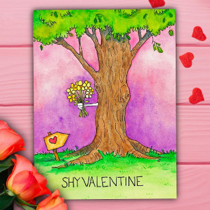 Shy Valentine postcard by Nicole Janes