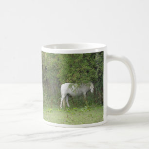 Shy White Horse Mug