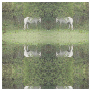 Shy White Horse Patterned Animal Craft Fabric