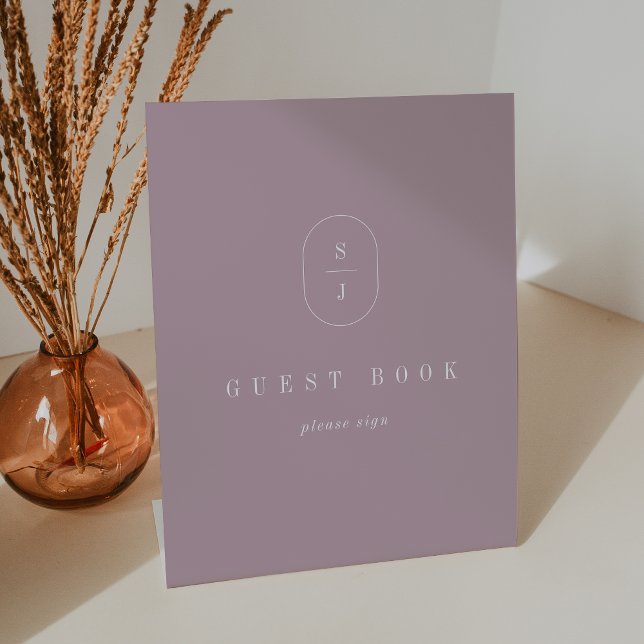 SHYLAH Boho Lilac Monogram Wedding Guest Book Sign (SHYLAH Boho Lilac Monogram Wedding Guest Book Sign)