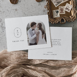 SHYLAH Flat Unique Simple Minimalist Photo Wedding Thank You Card