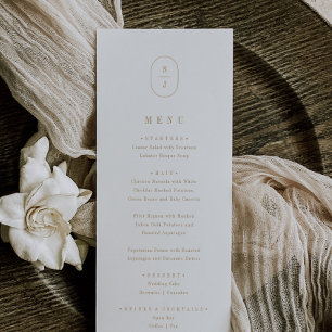 SHYLAH Formal Gold White Classic Geometric Wedding Menu