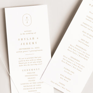 SHYLAH Modern Gold Minimalist Boho Elegant Wedding Programme
