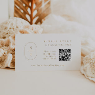 SHYLAH QR Code Classic Gold Wedding RSVP Cards
