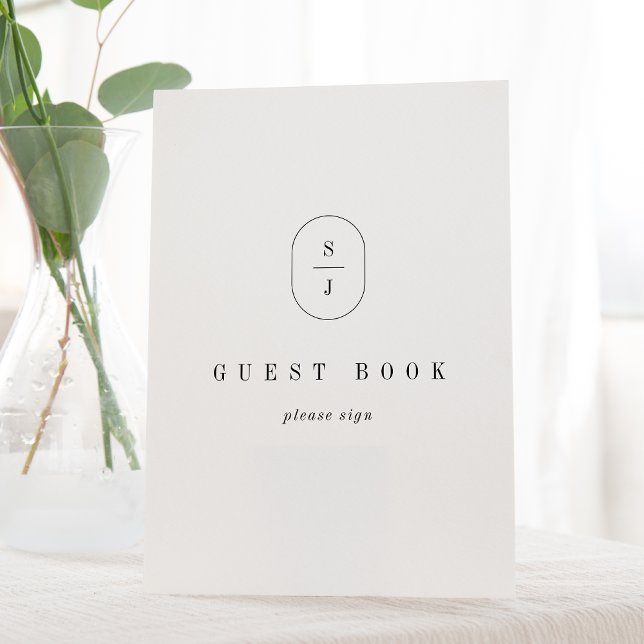 SHYLAH Simple Monogram Wedding Guest Book Sign (SHYLAH Simple Monogram Wedding Guest Book Sign)