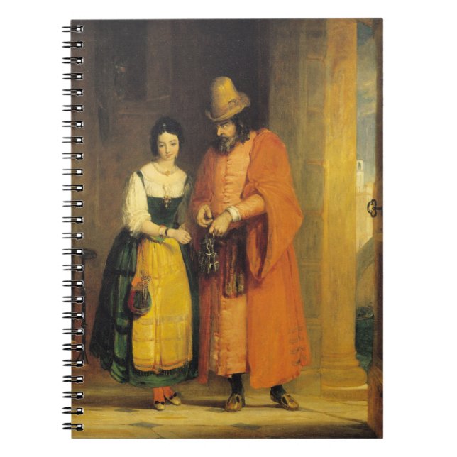 Shylock and Jessica from 'The Merchant of Venice', Spiral Notebook (Front)
