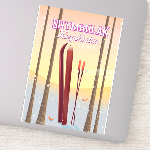 Shymbulak Kazakhstan Ski travel poster
