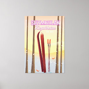 Shymbulak Kazakhstan Ski travel poster Canvas Print