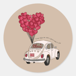 Si Nos Dejan   Just Married Classic Round Sticker