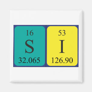 Si periodic table name magnet 2