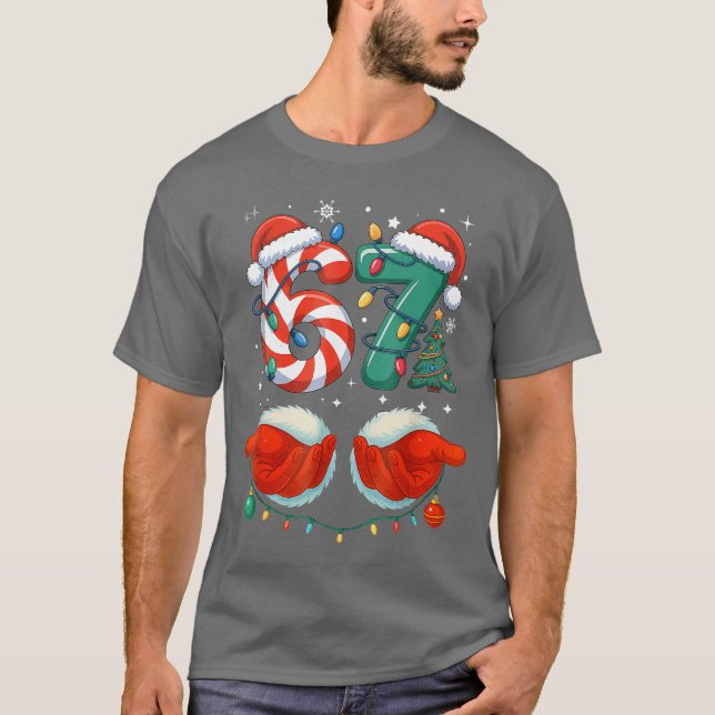 Si Seven 6 7 67 Christmas Funny family T-Shirt (Front)