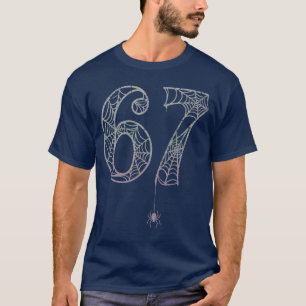 Si Seven 6 7 Meme Spooky Spider Halloween girl T-Shirt