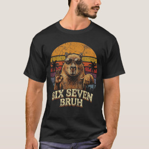 Si Seven Bruh 67 Capybara 6 7 Funny Meme Animal 67 T-Shirt