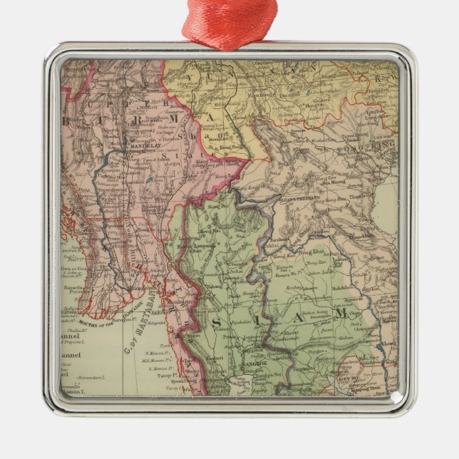 Siam, Burma and Anam Metal Tree Decoration (Front)