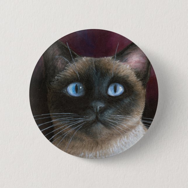 Siamese Cat 548 6 Cm Round Badge (Front)
