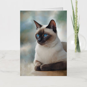 Siamese Cat 749 Digital art Foil Greeting Card