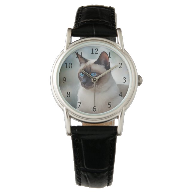 Siamese Cat 749 Digital art Watch (Front)