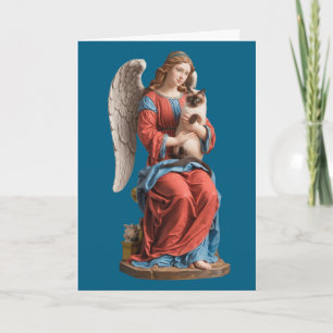 Siamese Cat and Angel Sympathy Card