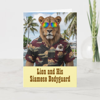 Siamese Cat and Lion Card
