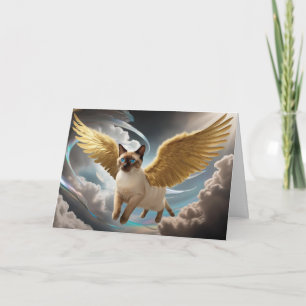 Siamese Cat Angel Sympathy  Card