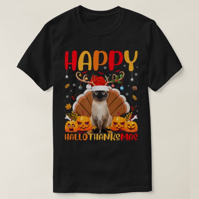 Siamese Cat Animal Lover Happy Siamese Cat HelloTh T-Shirt (Design Front)