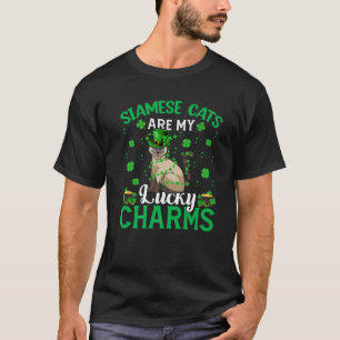 Siamese Cat Are My Lucky Charms Siamese Cat St Pat T-Shirt