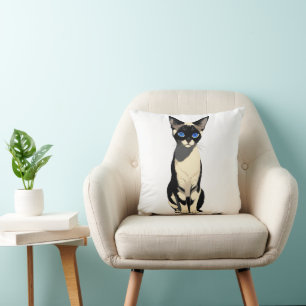 Siamese Cat Art Blue-Eyed Cat Lover Cushion