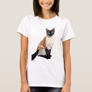Siamese Cat Art Electric Blue-Eyed Cat Lover T-Shirt