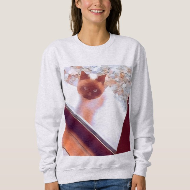 Siamese cat art sweatshirt (Front)