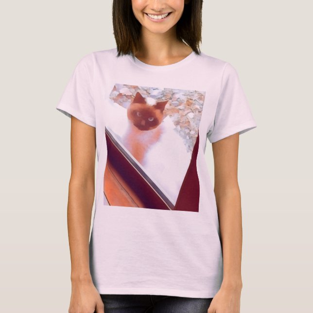Siamese cat art T-Shirt (Front)