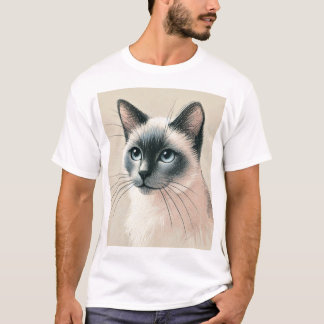 Siamese Cat Art T-Shirt – Cute Pet Lover Gift