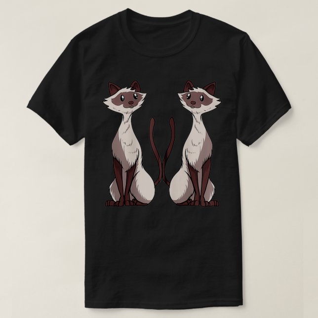 Siamese Cat Artwork Two Siamese Cat Love Zip  T-Shirt (Design Front)