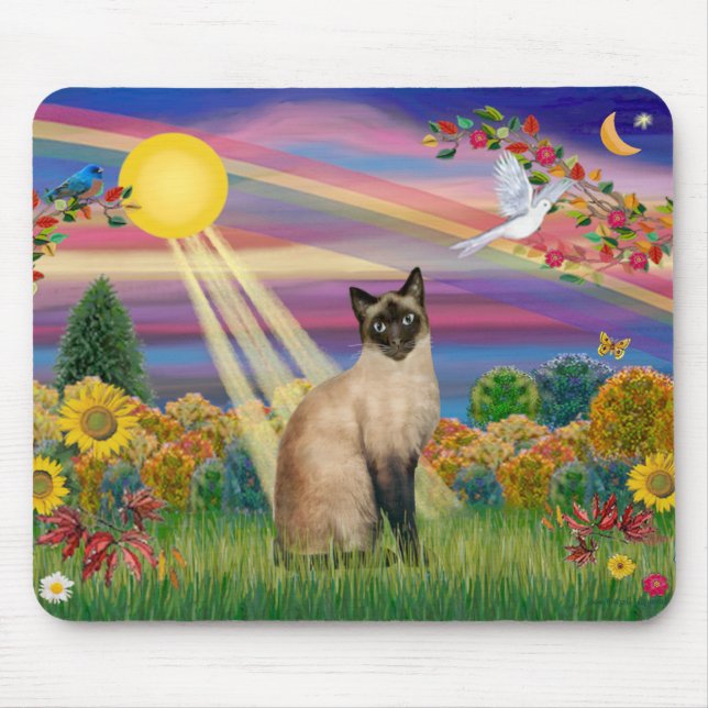 Siamese Cat - Autumn Sun Mouse Pad (Front)