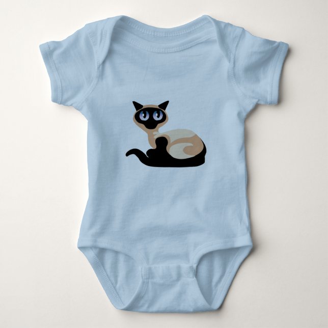 Siamese Cat Baby Bodysuit (Front)