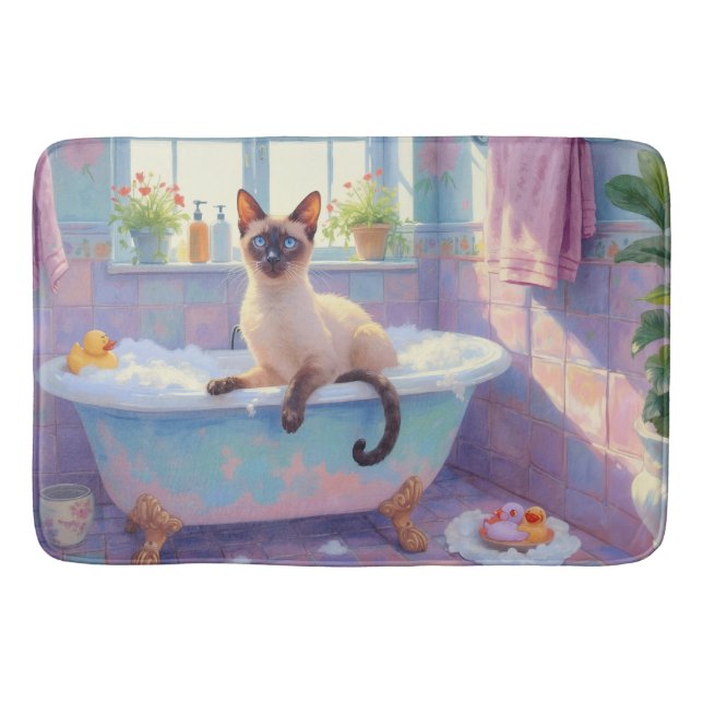 Siamese Cat Bath Decor Mat (Front)