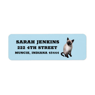 SIAMESE CAT Big Return Address Labels