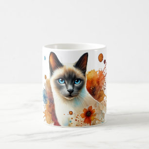 Siamese Cat Blue Point Watercolor  Coffee Mug