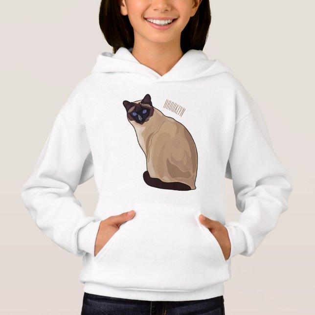 Siamese cat cartoon illustration  (Front)