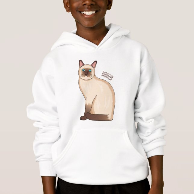Siamese cat cartoon illustration  (Front)