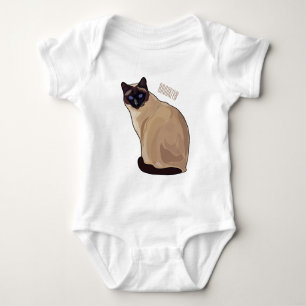 Siamese cat cartoon illustration baby bodysuit